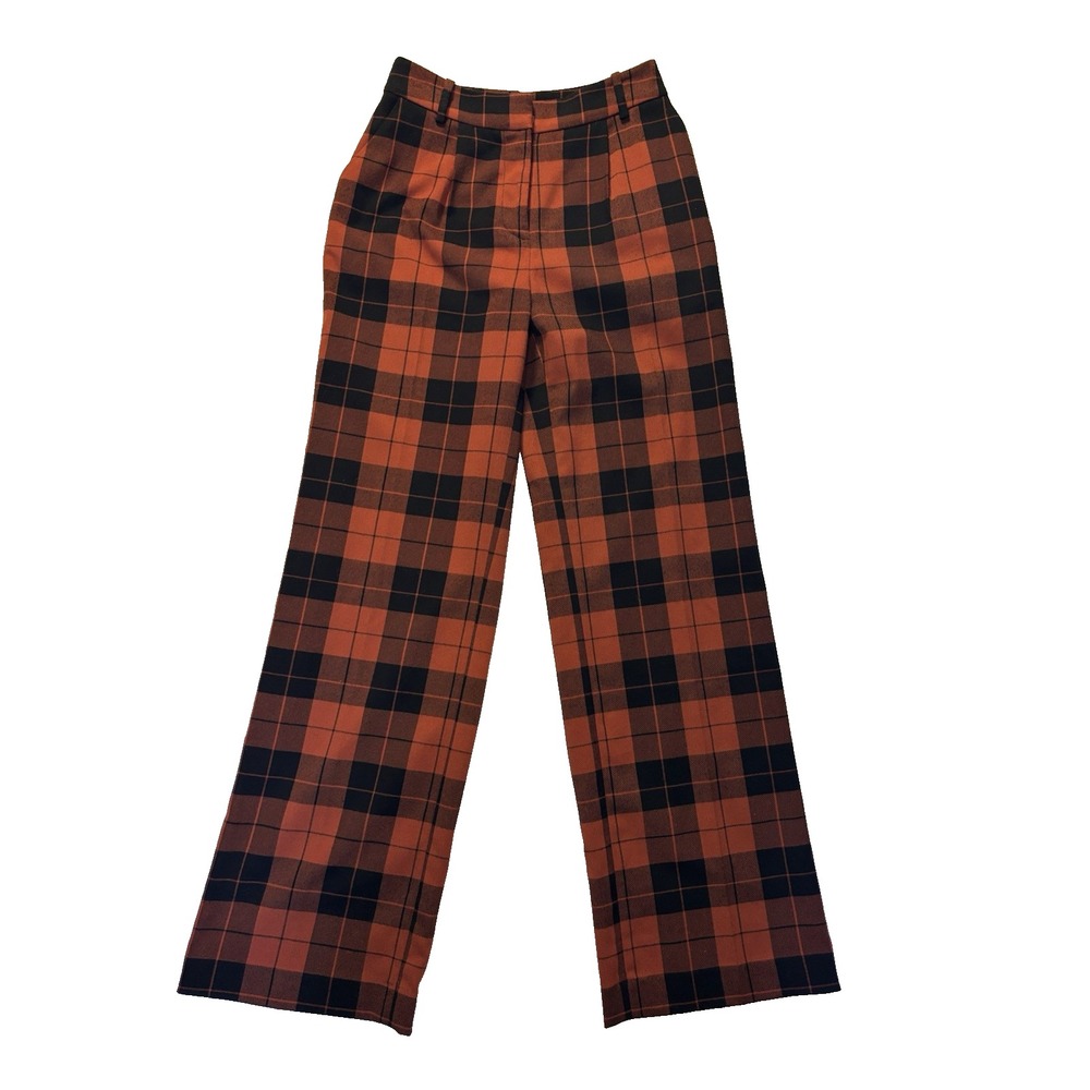 Chelsea 28 Women's 0 Red‎ Plaid Wide Leg Pants Preppy Academia Skater Streetwear